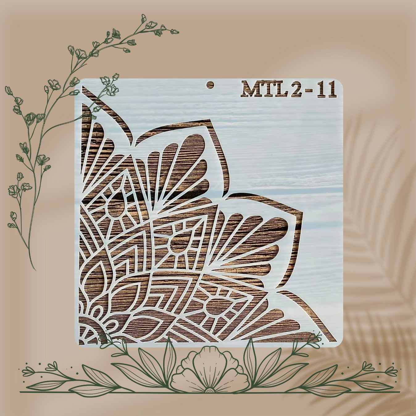 4pcs Pochoirs Eventa 15x15cm