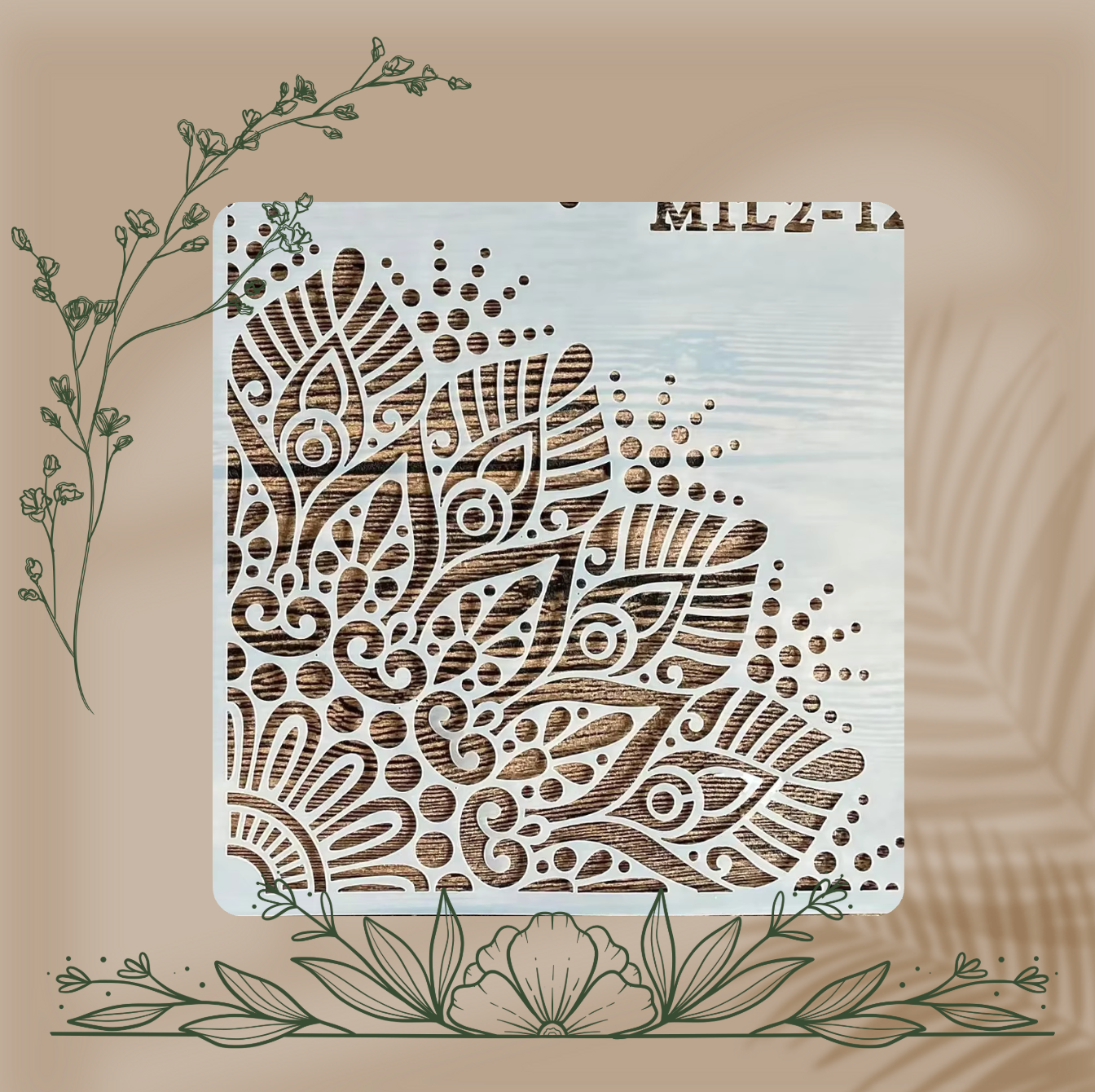 4pcs Pochoirs Eventa 15x15cm