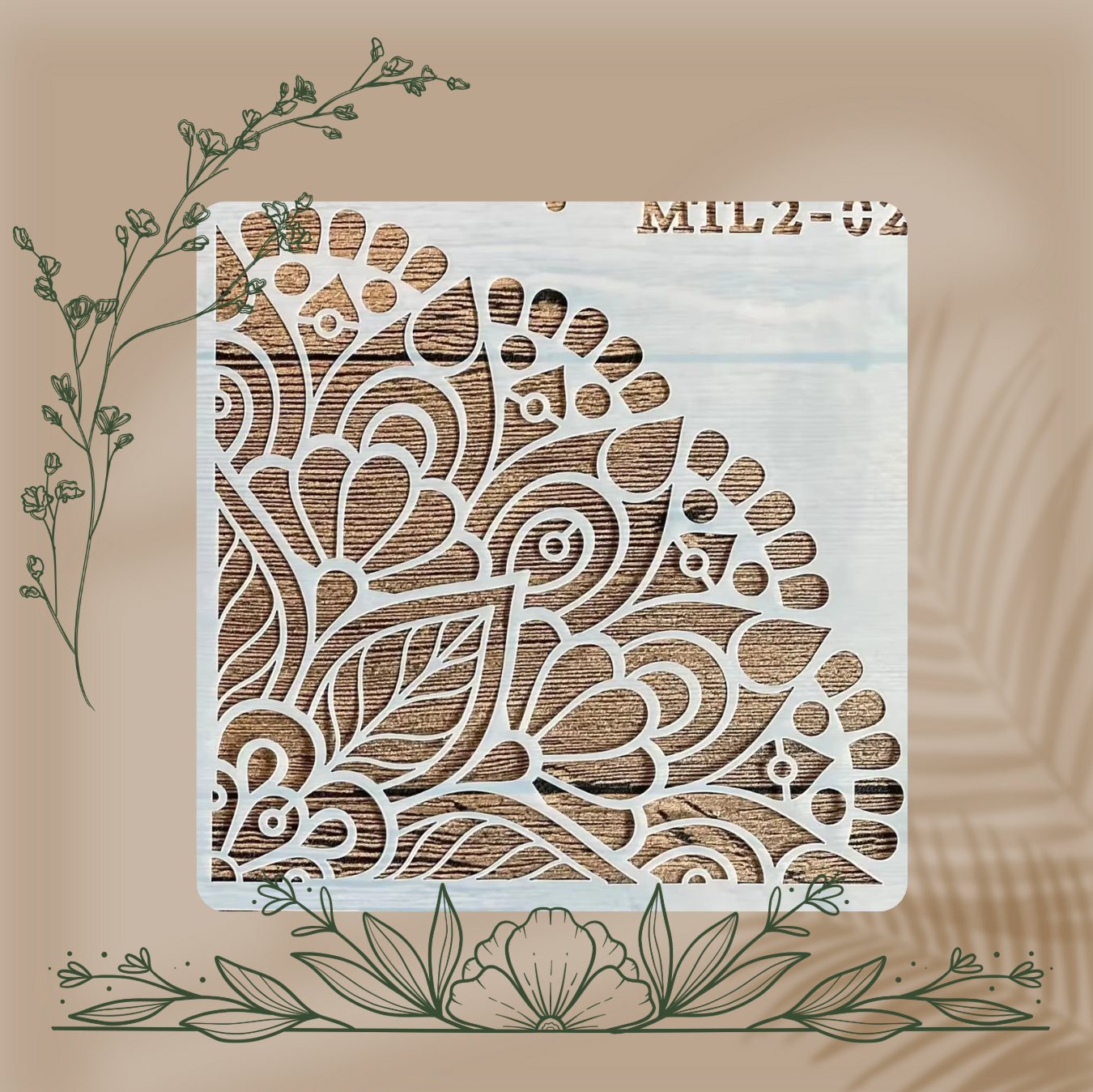 4pcs Pochoirs Evente 15x15cm