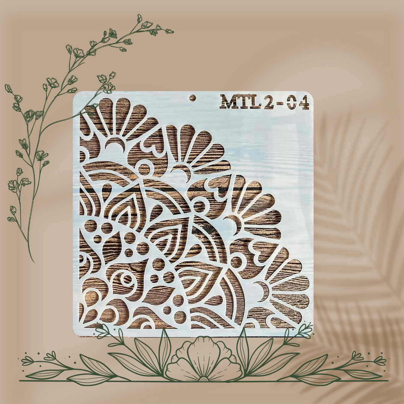 4pcs Pochoirs Evente 15x15cm