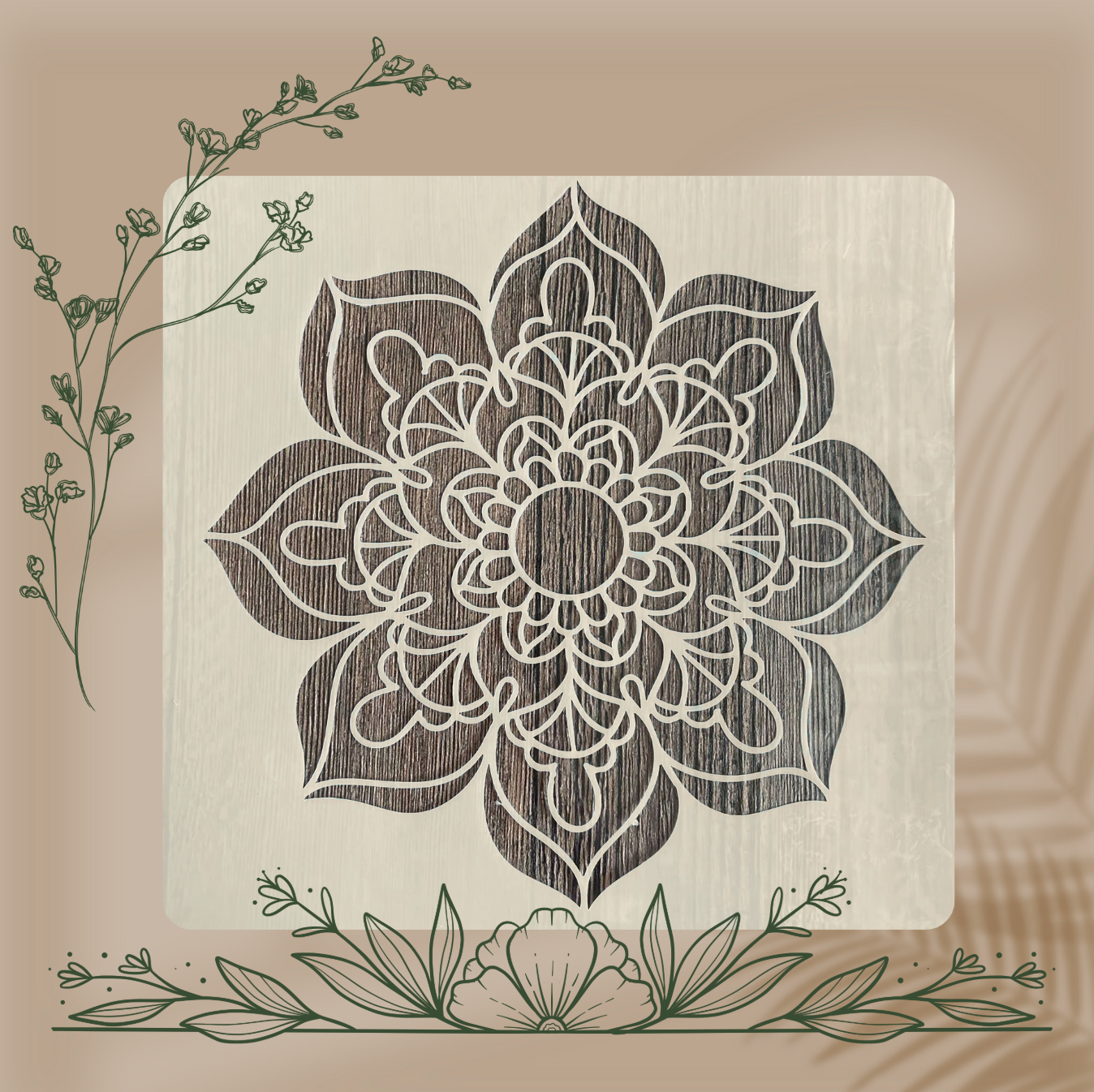 4pcs Pochoirs Eclosion 20x20cm