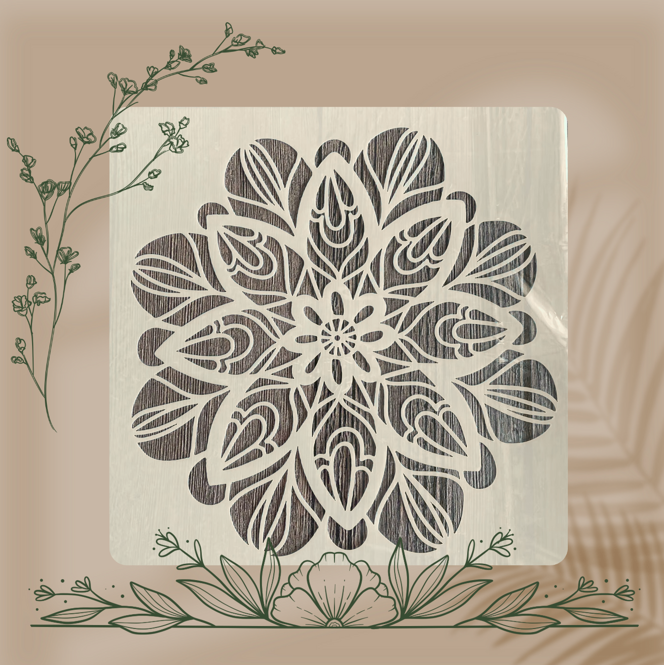 4pcs Pochoirs Eclosion 20x20cm