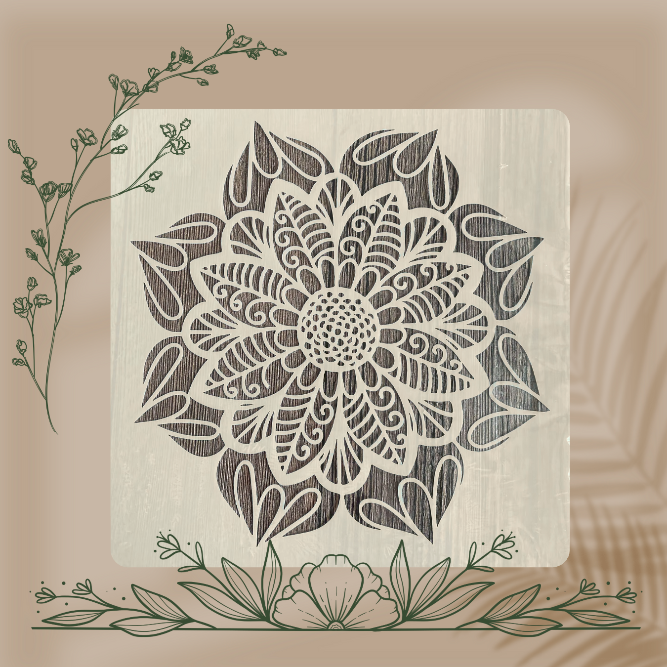 4pcs Pochoirs Eclosion 20x20cm