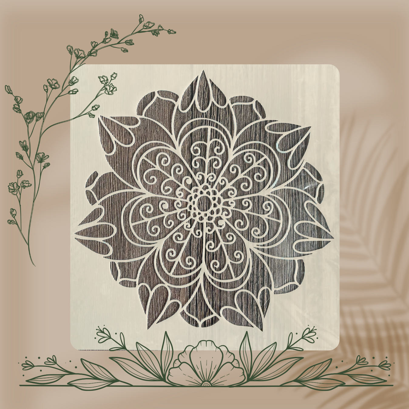 4pcs Pochoirs Eclosion 20x20cm