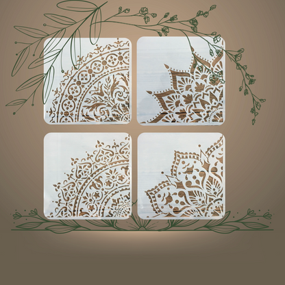 4pcs Pochoirs Royale 20x20cm