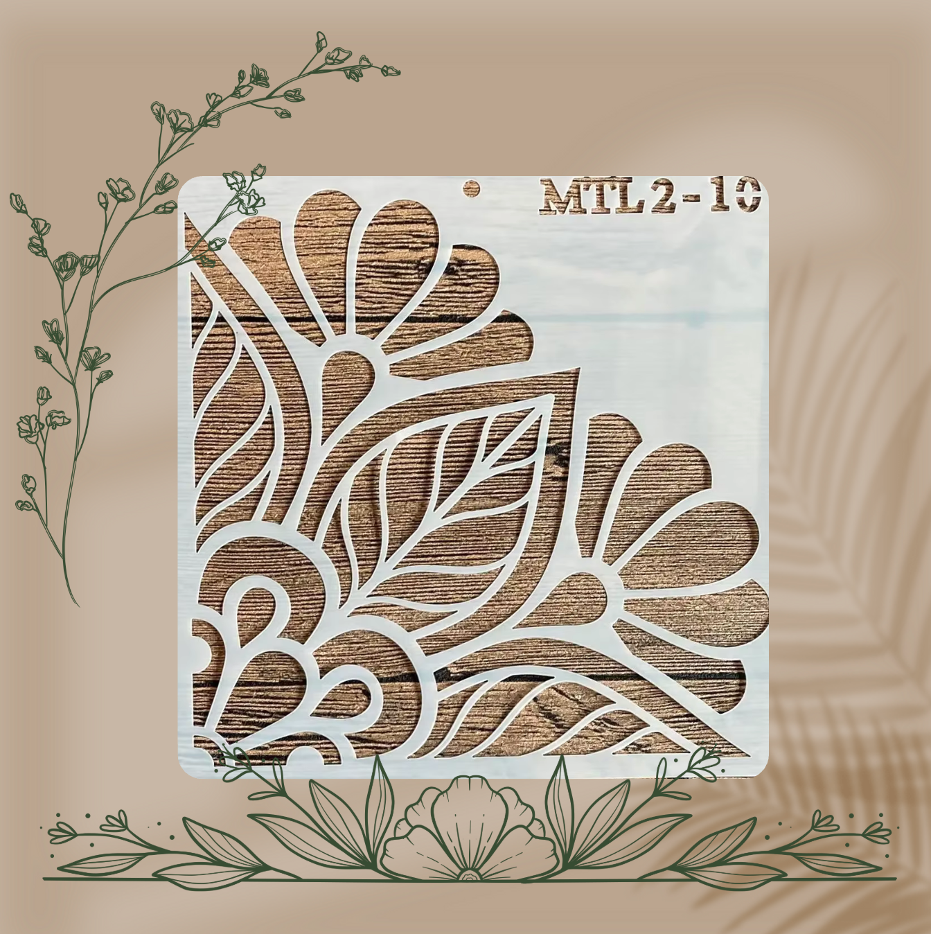 4pcs Pochoirs Eventa 15x15cm