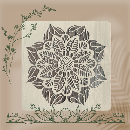 4pcs Pochoirs Eclosion 20x20cm