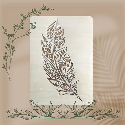 4pcs Pochoirs Plumes 21x29cm