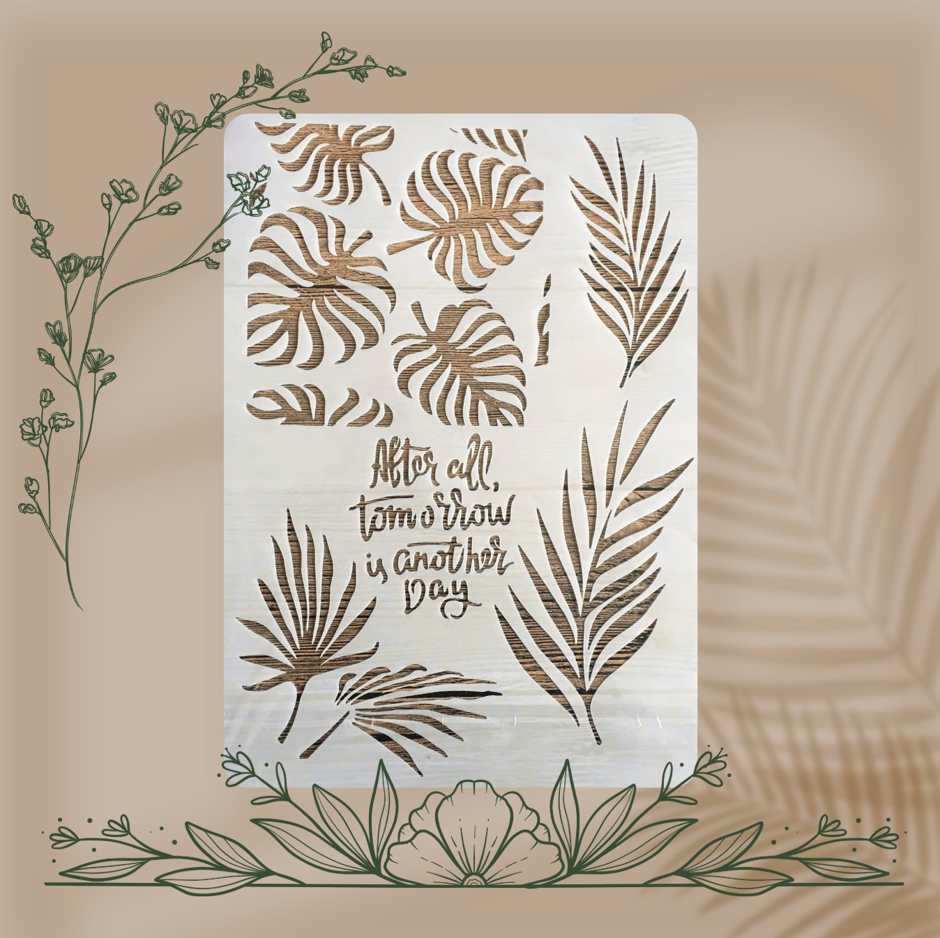 4pcs Pochoirs Plumes 21x29cm