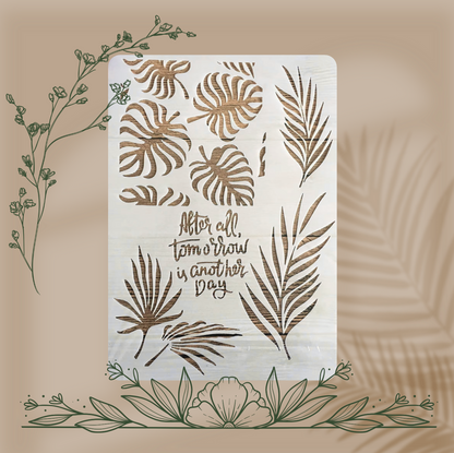 4pcs Pochoirs Plumes 21x29cm